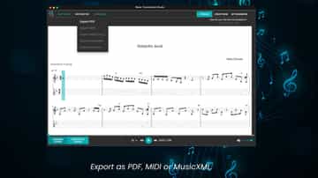 Export as PDF, MIDI or XML