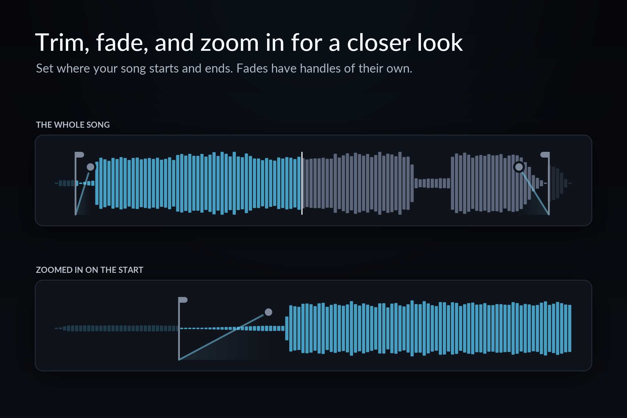 Trim, fade and zoom