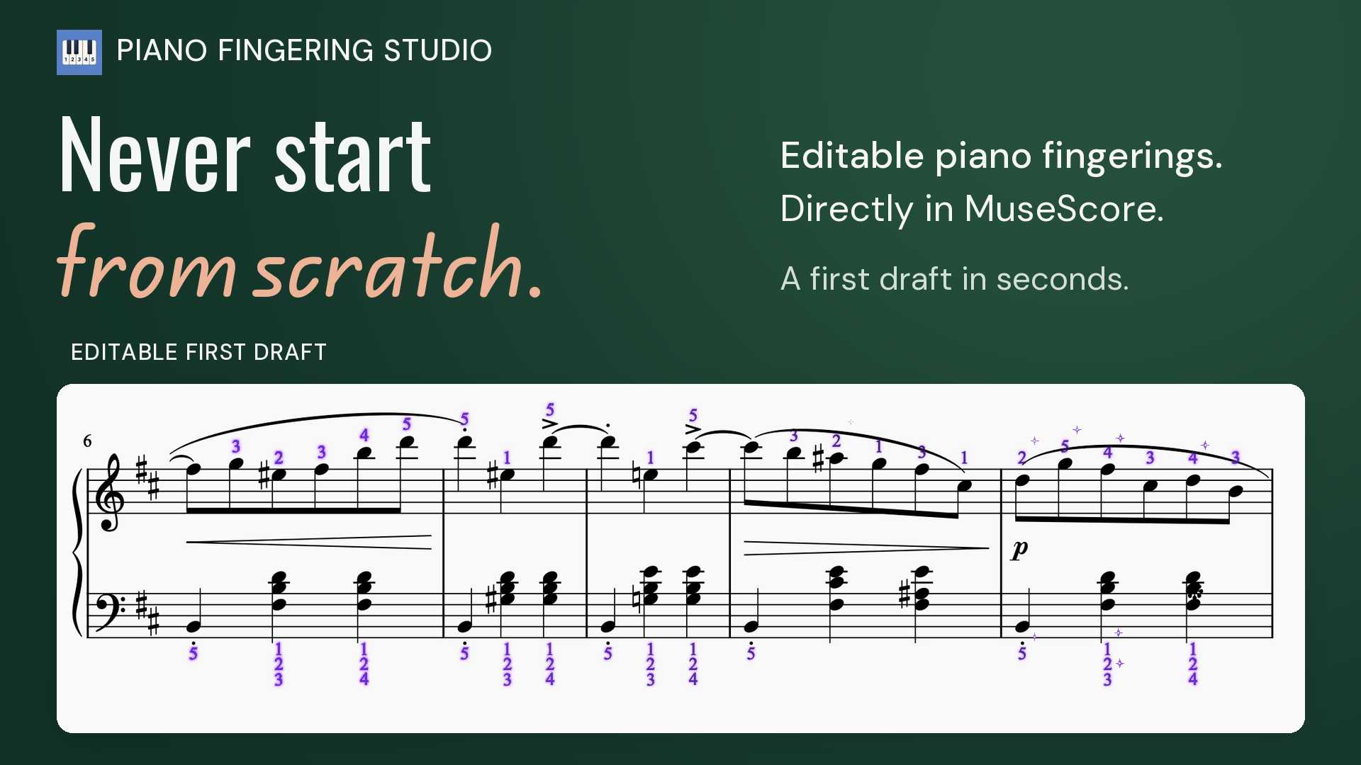 Piano Fingerings in Seconds