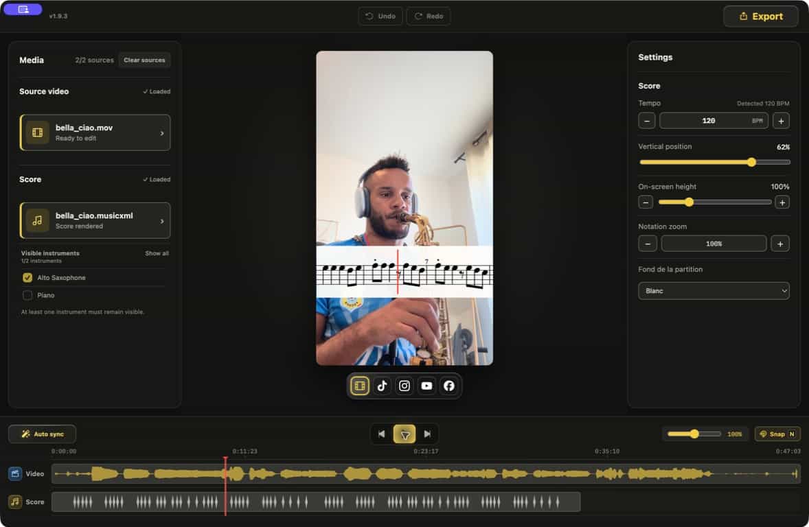 Video and Score Editor