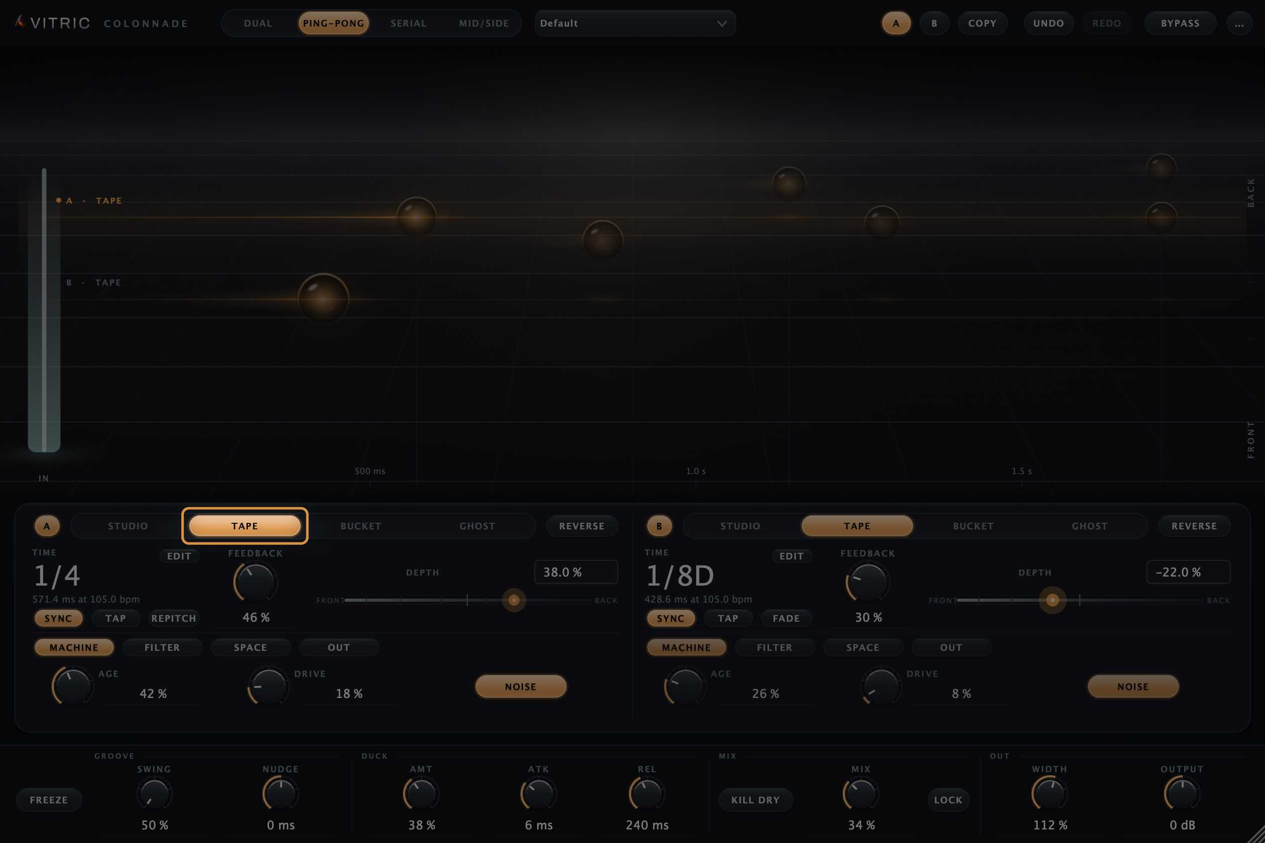 Warm tape echo