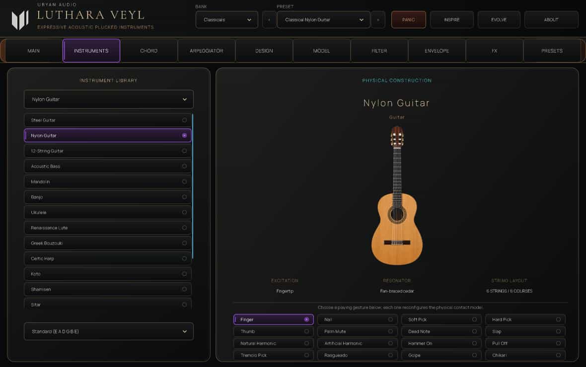 Instruments Tab