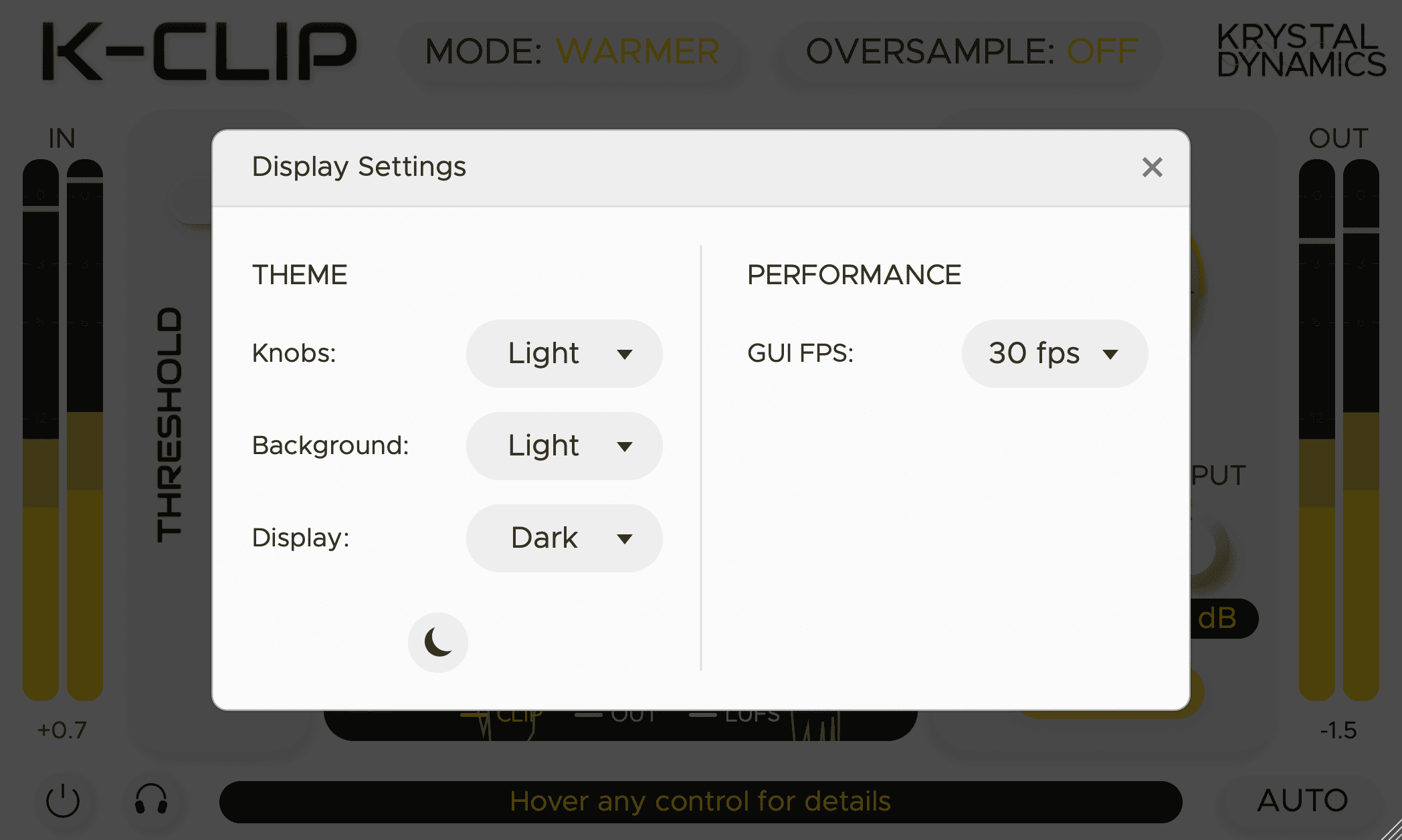 KrystalClip - Display Settings