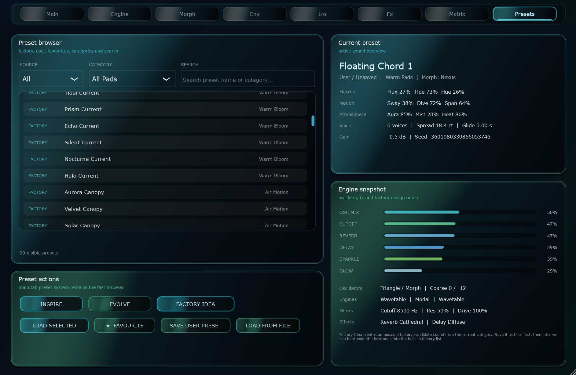 Presets Tab