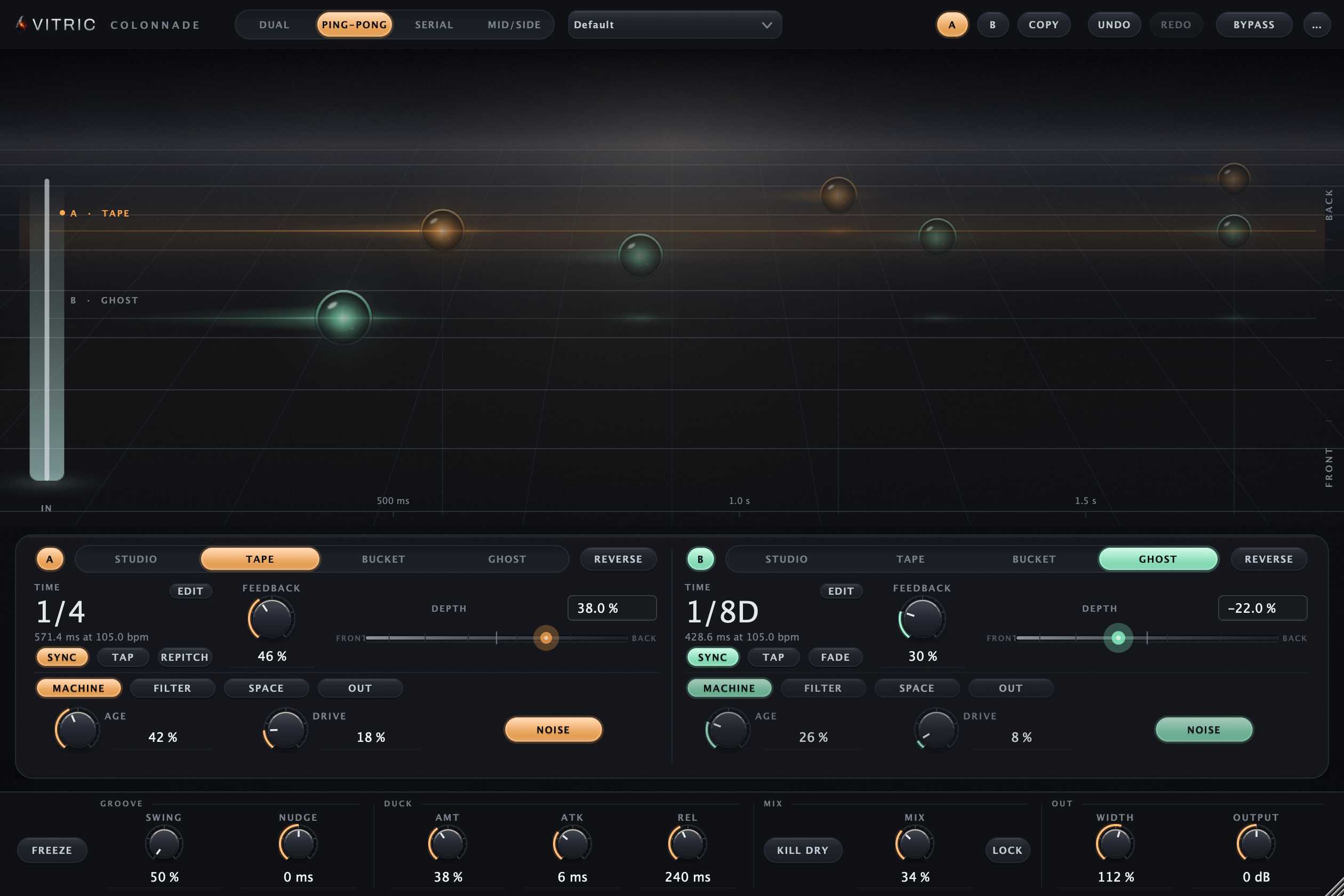 Two delays in one plugin