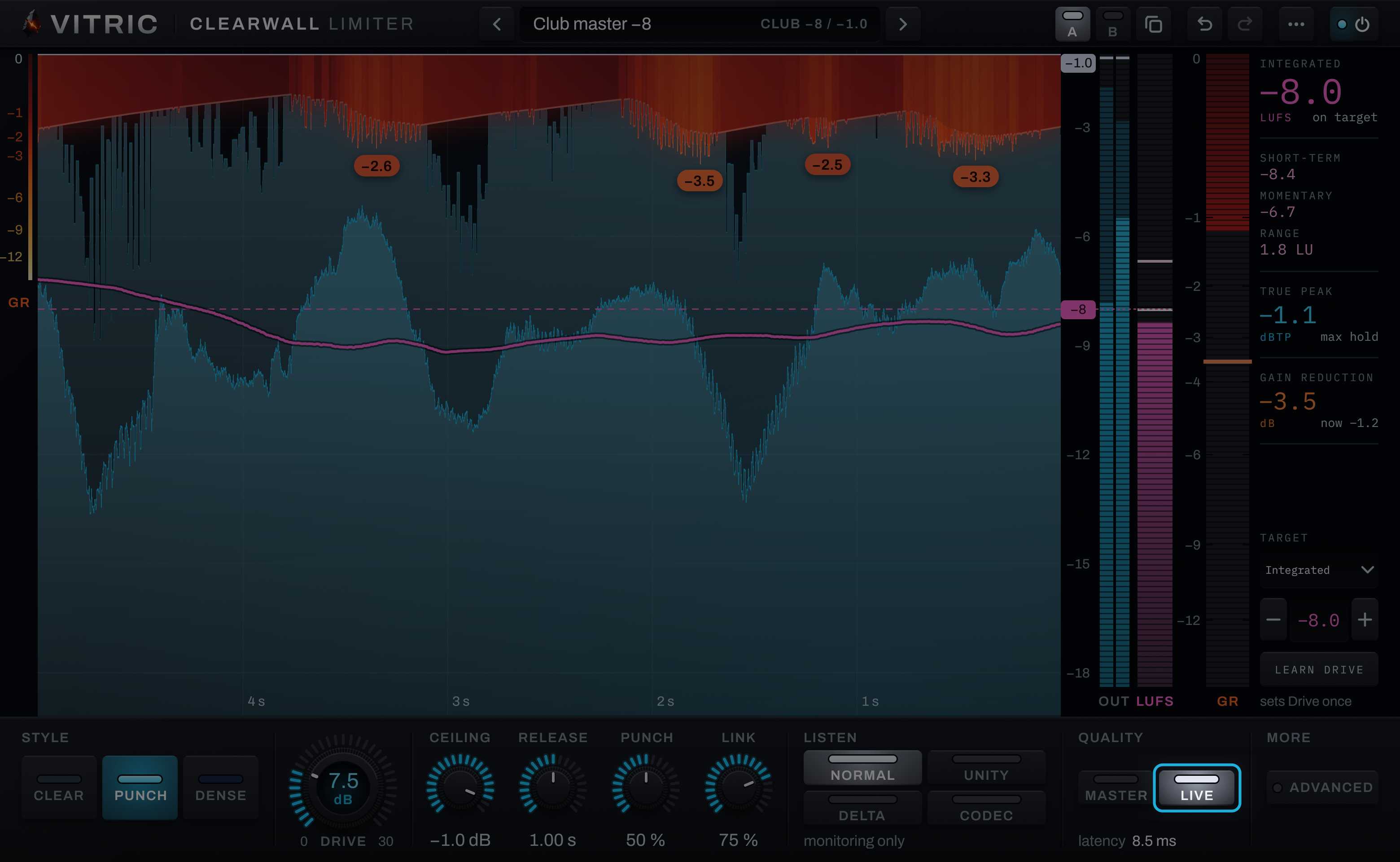 Low latency on a live master