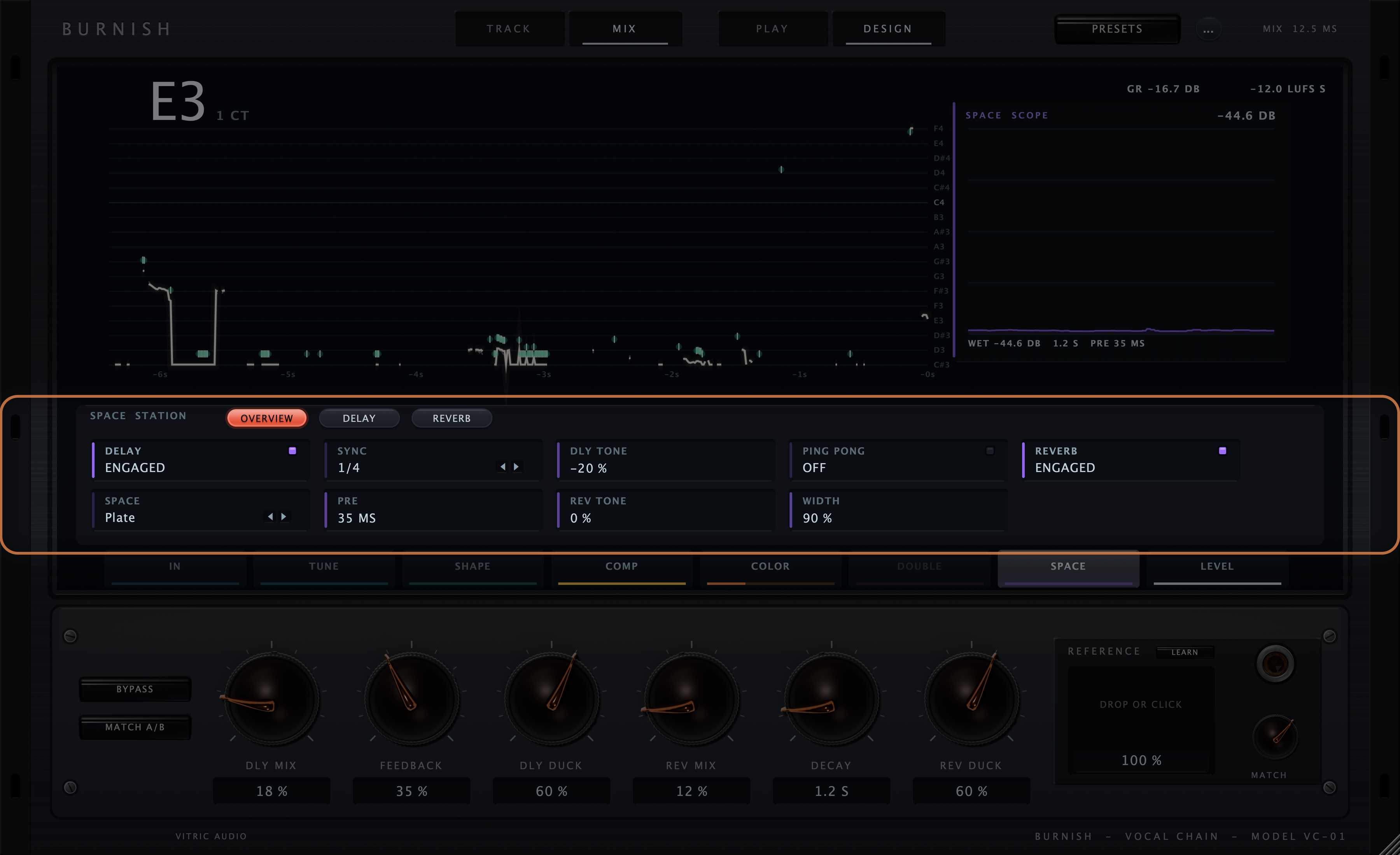 Delay and reverb that duck