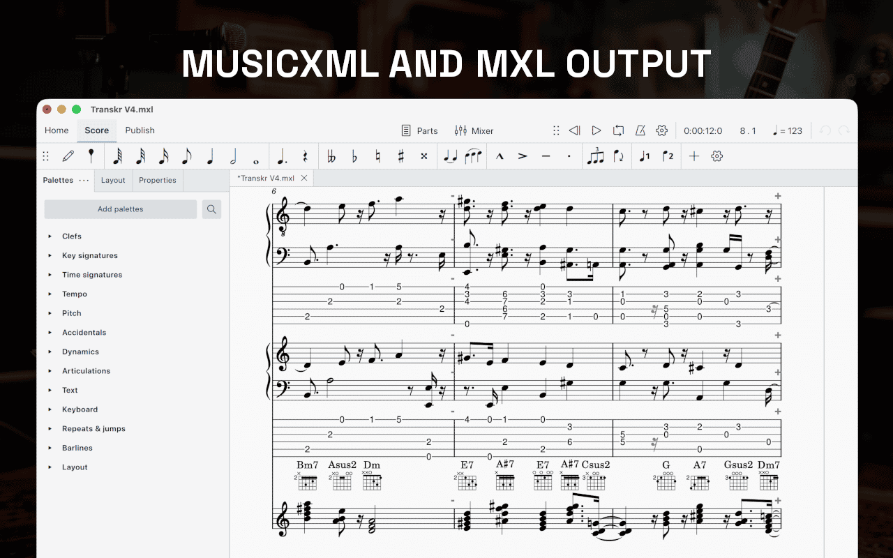 MusicXML and MXL Output