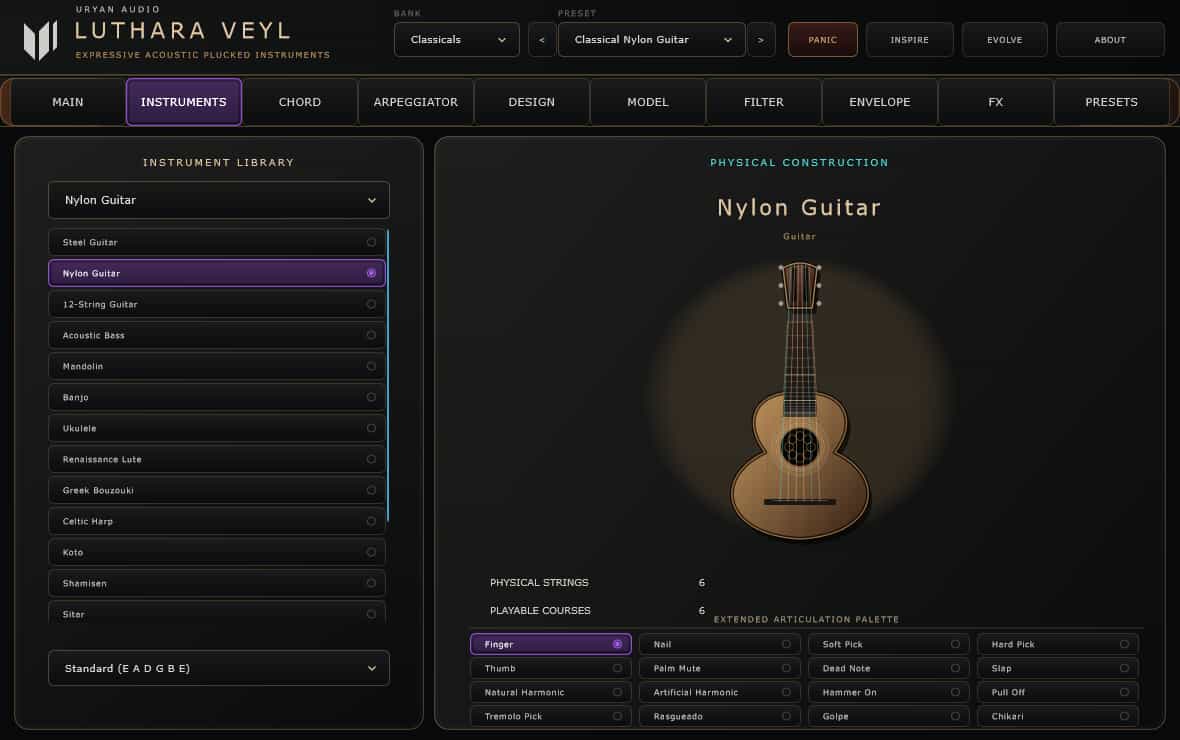 Instruments Tab