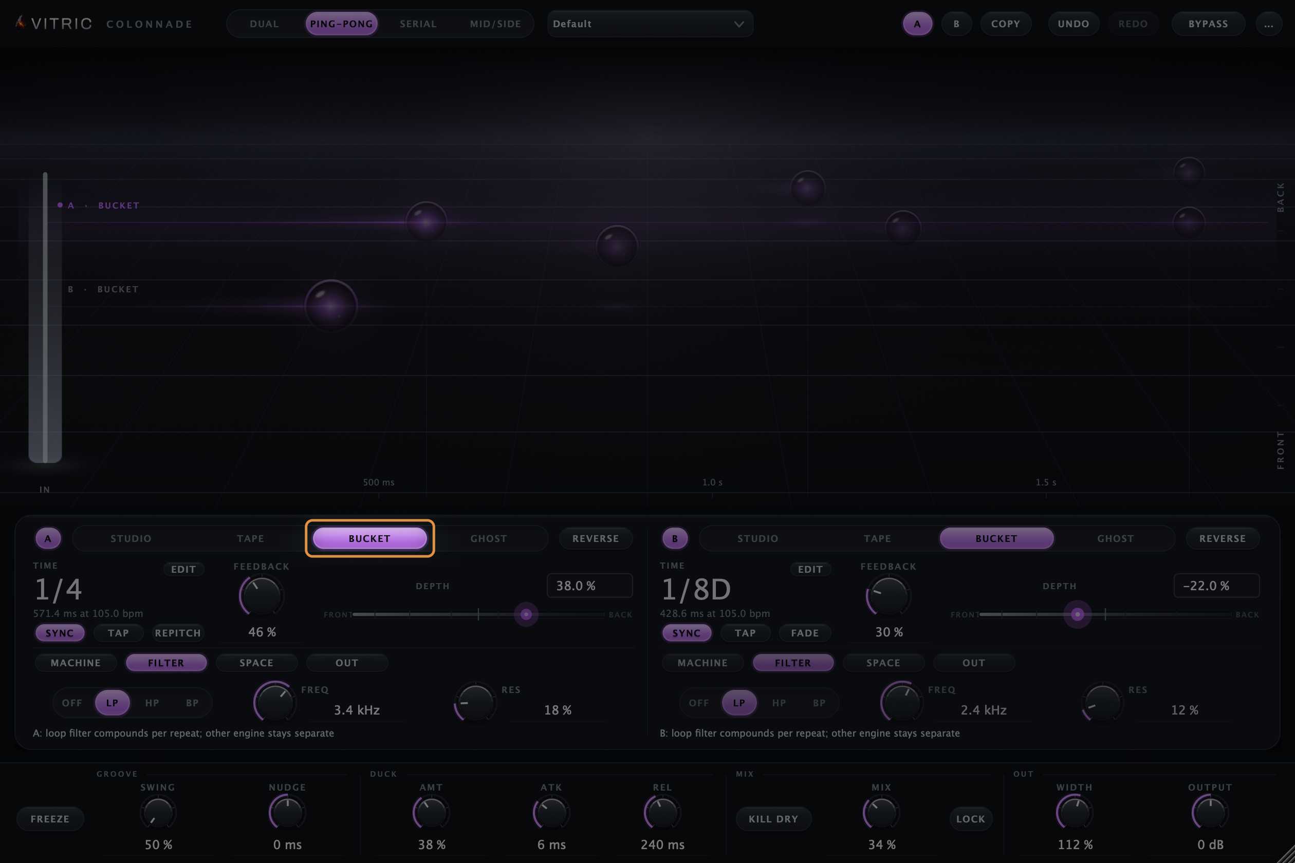 Dark analog-style echo