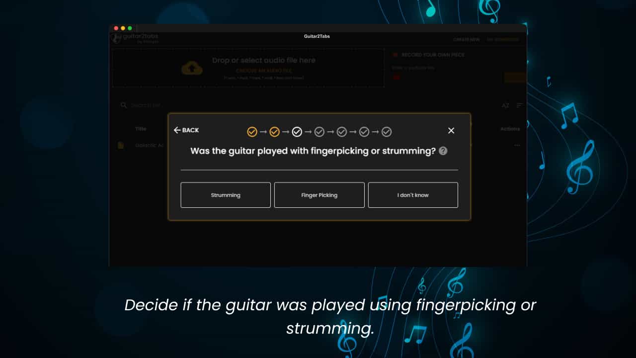 Fingerpicking or strumming